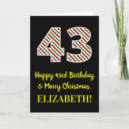 Alles Gute zum 43. Geburtstag & Frohe Weihnachten, Karte