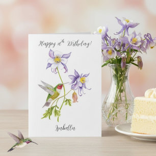 Alles Gute zum 46. Geburtstag Columbine mit Kolibr Karte