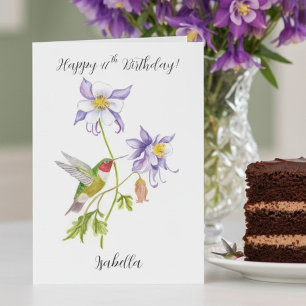 Alles Gute zum 47. Geburtstag Columbine mit Kolibr Karte