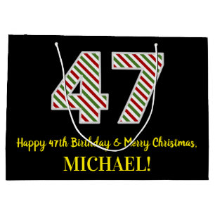 Alles Gute zum 47. Geburtstag & Frohe Weihnachten, Große Geschenktüte