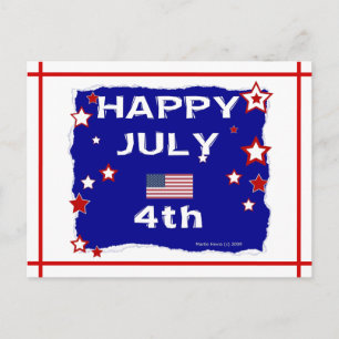Alles Gute zum 4. Juli Blue Beach Song™ Postkart Postkarte