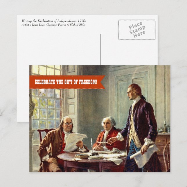 Alles Gute zum 4. Juli. Fine Art Postkarte (Vorne/Hinten)