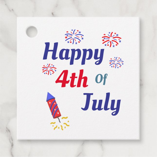 Alles Gute zum 4. Juli Geschenkanhänger (Vorderseite)