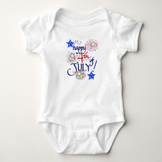 Alles Gute zum 4. Juli! mit Feuerwerk und Sternen Baby Strampler