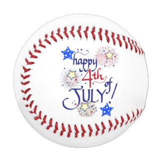 Alles Gute zum 4. Juli! mit Feuerwerk und Sternen Baseball
