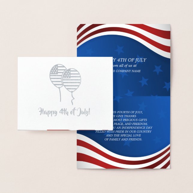 Alles Gute zum 4. Juli. Patriotic Corporate Folienkarte (Anzeige)