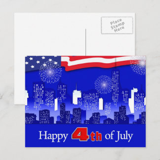 Alles Gute zum 4. Juli. Patriotisch Postkarte