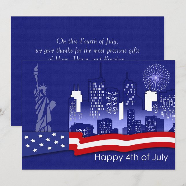 Alles Gute zum 4. Juli. Patriotische benutzerdefin Karte (Vorne/Hinten)