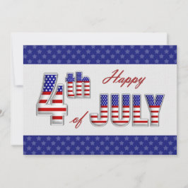 Alles Gute zum 4. Juli. Patriotische Flachgrüßkart Karte