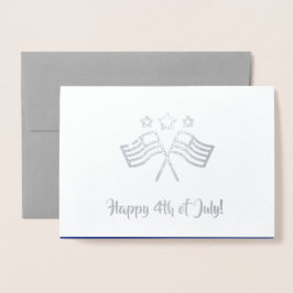 Alles Gute zum 4. Juli. Patriotisches Design Folienkarte