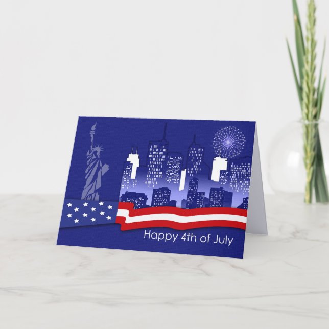 Alles Gute zum 4. Juli. Patriotisches Design Karte (Vorderseite)