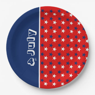 Alles Gute zum 4. Juli  Red White Blue Party Pappteller