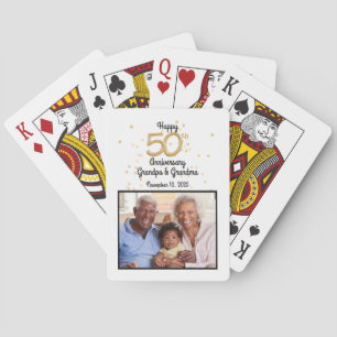 Alles Gute zum 50. Anniv. Opa und Oma Personalisie Spielkarten