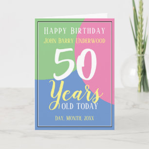 Alles Gute zum 50. Geburtstag Karte