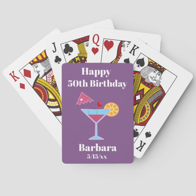 Alles Gute zum 50. Geburtstag Martini Spielkarten (Rückseite)