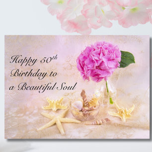 Alles Gute zum 50. Geburtstag Pfingstrose mit Musc Karte