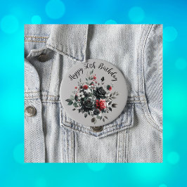 Alles Gute zum 50. Geburtstag Rote und Schwarze Ro Button