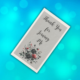 Alles Gute zum 50. Geburtstag Rote und Schwarze Ro Serviette