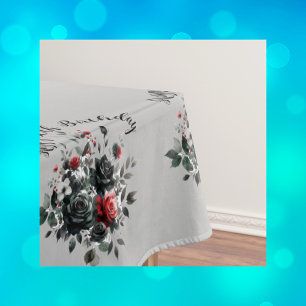 Alles Gute zum 50. Geburtstag Rote und Schwarze Ro Tischdecke