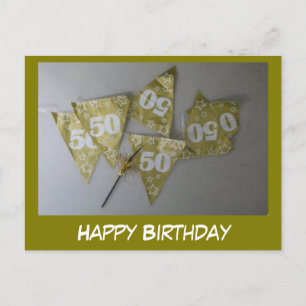 Alles Gute zum 50. Geburtstag! Textpostkarte Feiertagspostkarte
