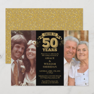 Alles Gute zum 50. Hochzeitstag 2 Fotos Einladung