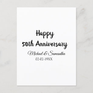 Alles Gute zum 50. Hochzeitstag Paarname Hochzeits Postkarte
