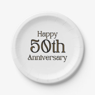 Alles Gute zum 50. Jahrestag Pappteller