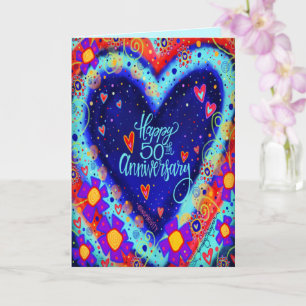 Alles Gute zum 50. Jubiläum Pretty Heart Karte