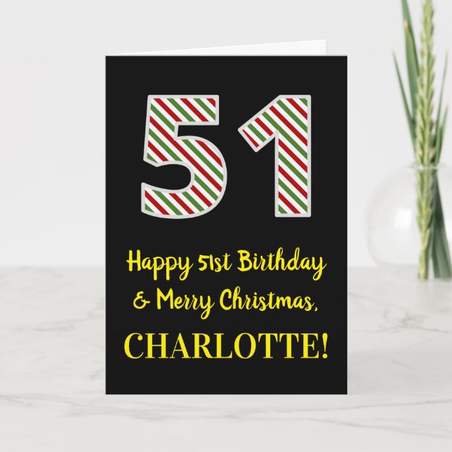 Alles Gute zum 51. Geburtstag & Frohe Weihnachten, Karte (Vorderseite)