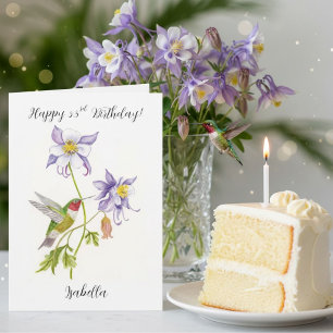 Alles Gute zum 53. Geburtstag Columbine mit Kolibr Karte