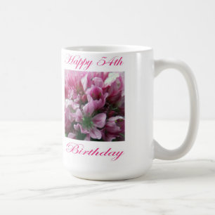 Alles Gute zum 54. Geburtstag Rosa und Grüne Blume Kaffeetasse