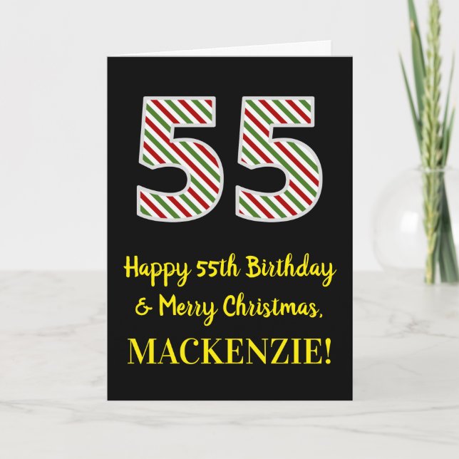 Alles Gute zum 55. Geburtstag & Frohe Weihnachten, Karte (Vorderseite)