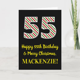 Alles Gute zum 55. Geburtstag & Frohe Weihnachten, Karte