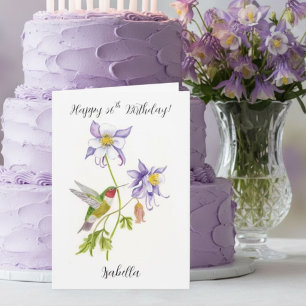 Alles Gute zum 56. Geburtstag Columbine mit Kolibr Karte