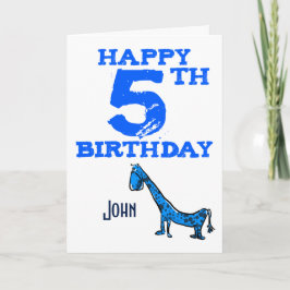 Alles Gute zum 5. Geburtstag Cartoon Dinosaurier - Karte