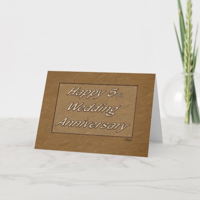 Alles Gute zum 5. Hochzeitenwald Karte (Vorderseite)