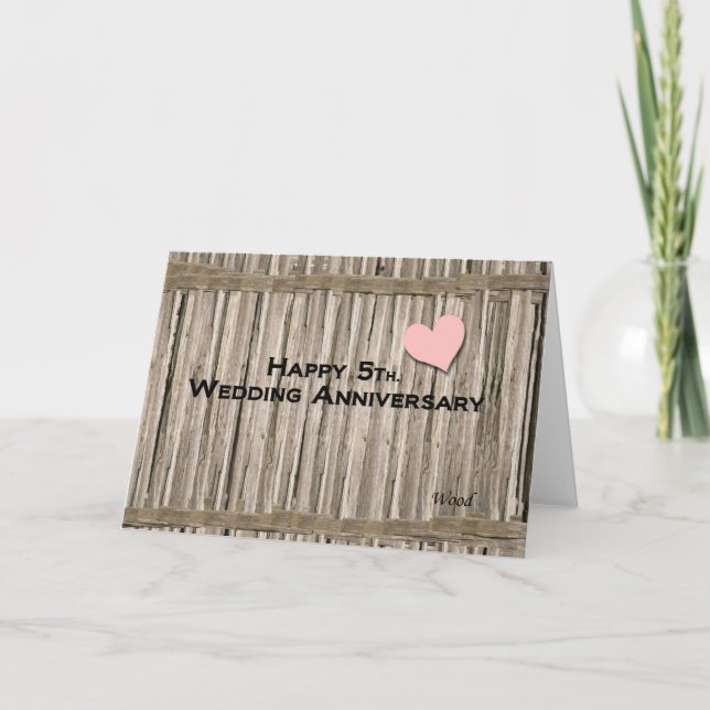 Alles Gute zum 5. Hochzeitstag Karte (Vorderseite)