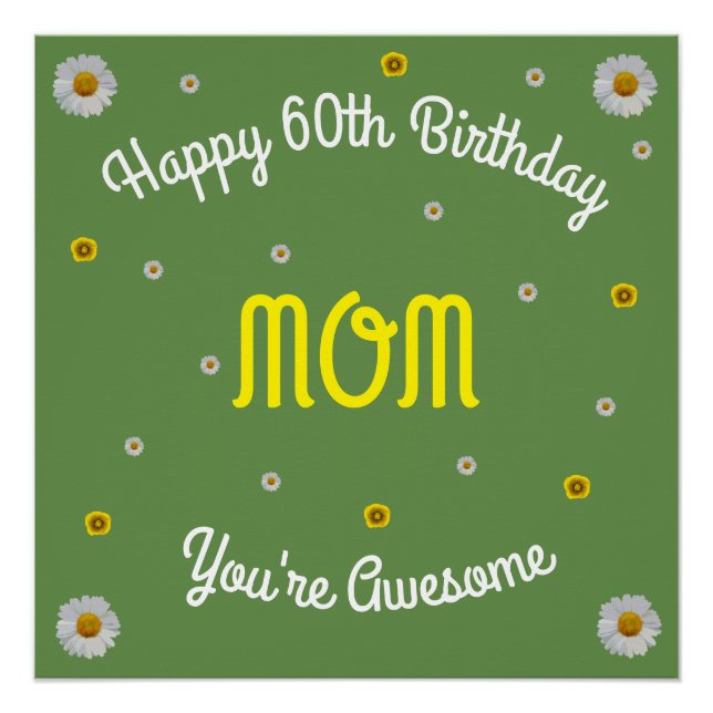 Alles Gute zum 60. Geburtstag der Mama Poster (Vorderseite)