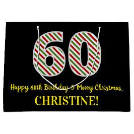 Alles Gute zum 60. Geburtstag & Frohe Weihnachten, Große Geschenktüte
