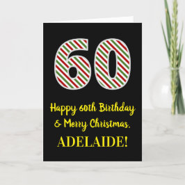 Alles Gute zum 60. Geburtstag & Frohe Weihnachten, Karte