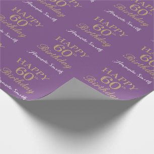 Alles Gute zum 60. Geburtstag Gold Glitzer und Lil Geschenkpapier