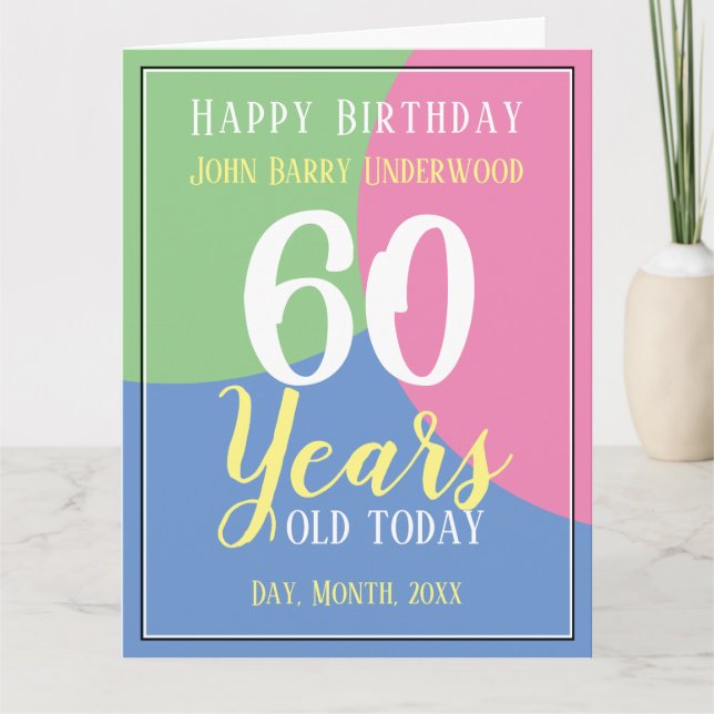 Alles Gute zum 60. Geburtstag Karte (Vorderseite)