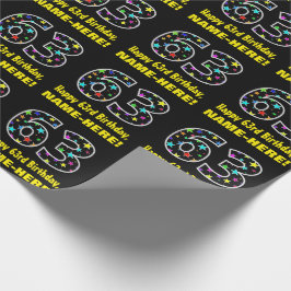 Alles Gute zum 63. Geburtstag, Fun Colorful Stars  Geschenkpapier