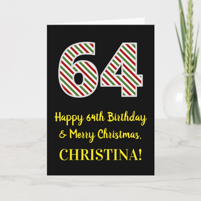 Alles Gute zum 64. Geburtstag & Frohe Weihnachten, Karte (Vorderseite)