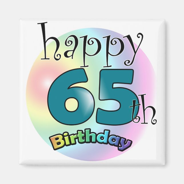 Alles Gute zum 65. Geburtstag (blauw) Magnet (Vorne)