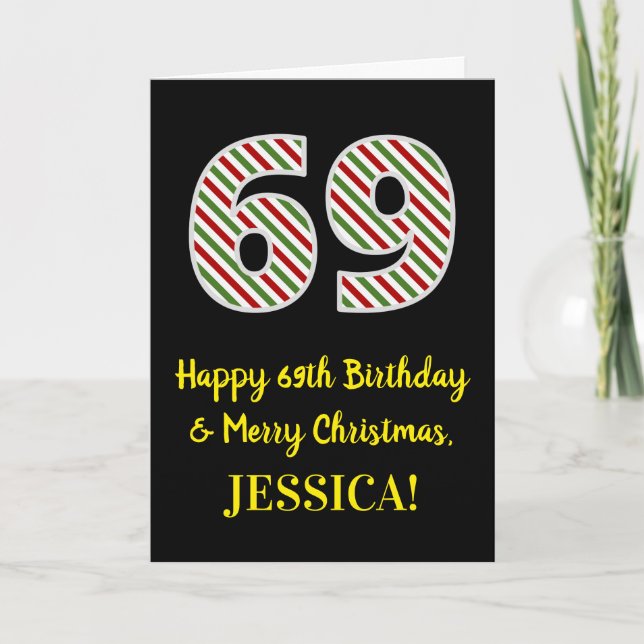 Alles Gute zum 69. Geburtstag & Frohe Weihnachten, Karte (Vorderseite)