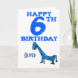 Alles Gute zum 6. Geburtstag Cartoon Dinosaurier - Karte