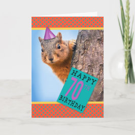 Alles Gute zum 70. Geburtstag Niedliches Eichhörnc Feiertagskarte