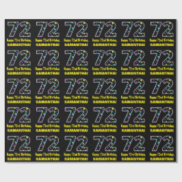 Alles Gute zum 72. Geburtstag, Fun Colorful Stars  Geschenkpapier