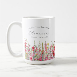 Alles Gute zum 75. Geburtstag August Geburtsblume Kaffeetasse